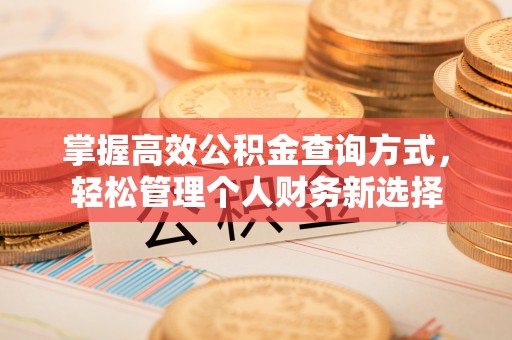 耀州掌握高效公积金查询方式，轻松管理个人财务新选择