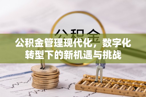 耀州公积金管理现代化，数字化转型下的新机遇与挑战