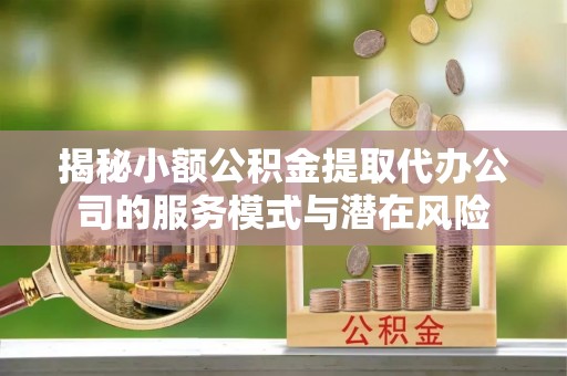 耀州揭秘小额公积金提取代办公司的服务模式与潜在风险